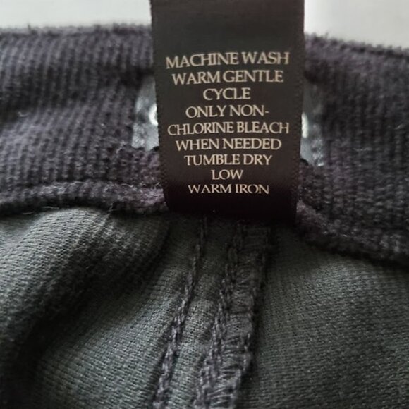 Black Soft Stretch Corduroy Leggings Straight Leg High-Rise Size M Dark Academia - Picture 9 of 9